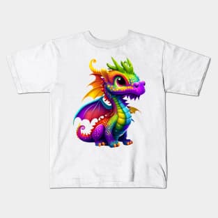 Cute Rainbow Dragon Kids T-Shirt